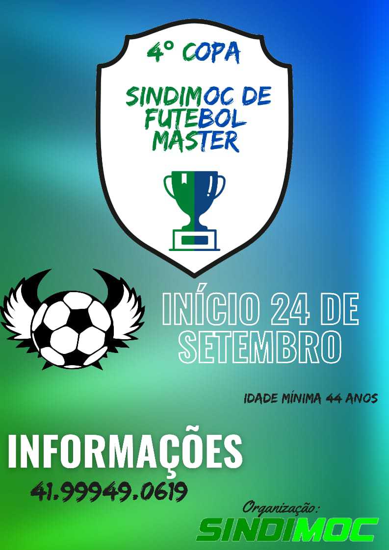 4ª edição da Copa Master do Sindimoc começa no dia 24 de setembro