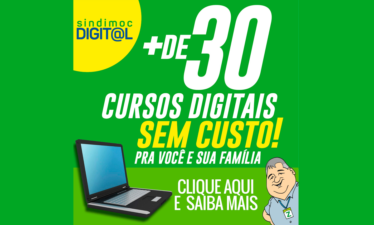 Sindimoc Digital oferece mais de 30 cursos gratuitamente