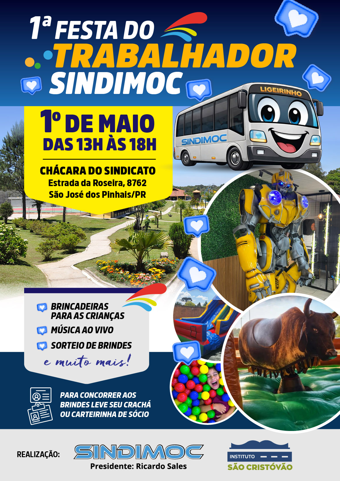 VEM AÍ A  1ª FESTA DO TRABALHADOR SINDIMOC