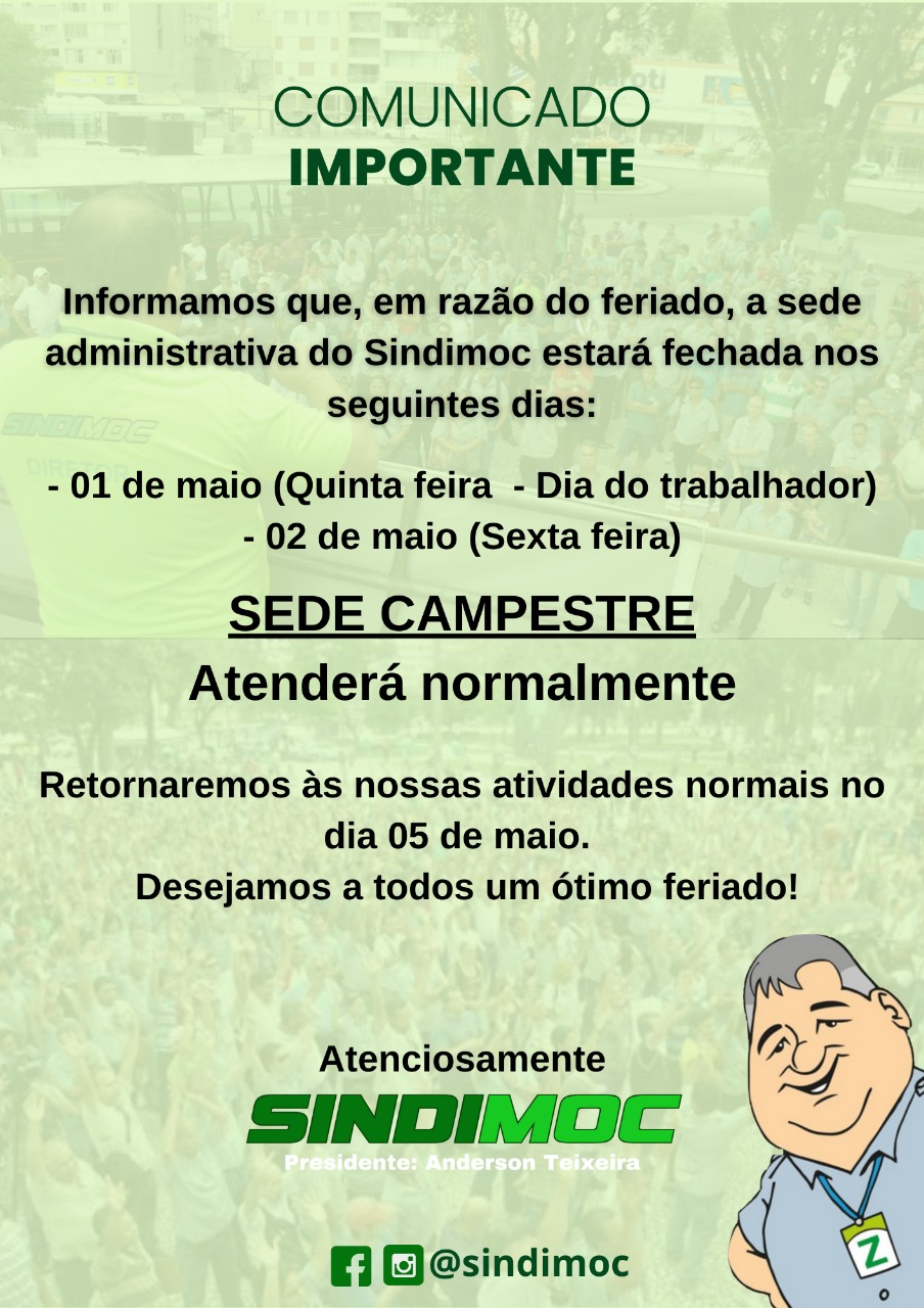 COMUNICADO IMPORTANTE!