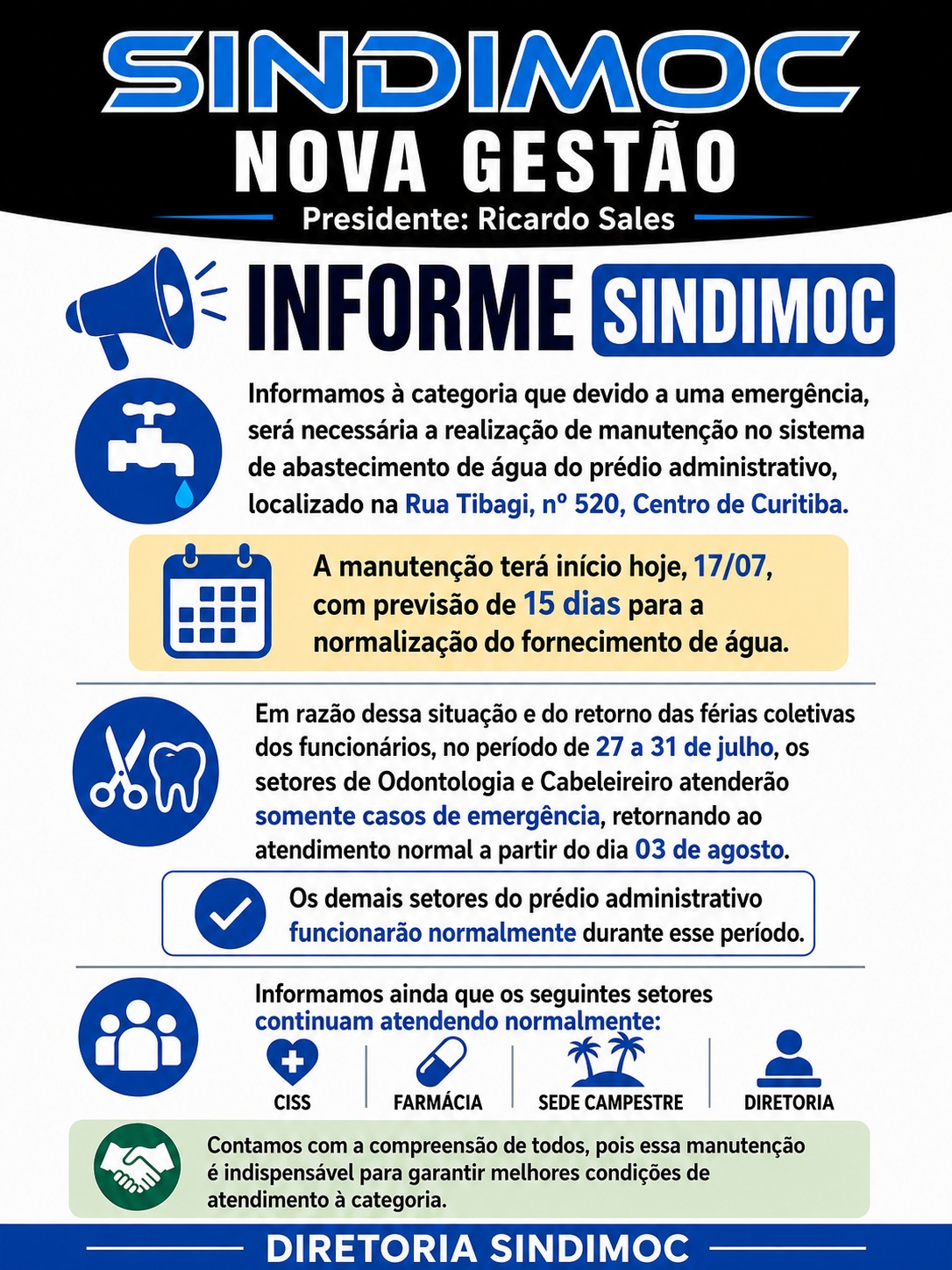 COMUNICADO – SINDIMOC